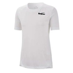 Nike Womens L Dry-Fit Short Sleeve Softball T-Shirt White Practice Jersey‎ NWT